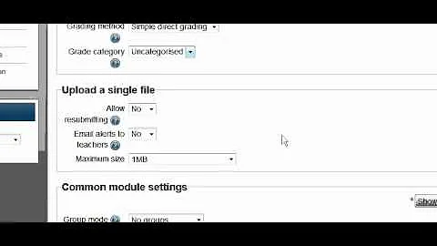 Moodle Lesson 13: Add Single File Upload Activity