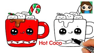 How to Draw Hot Chocolate 🎄Cute Christmas Winter Art screenshot 2