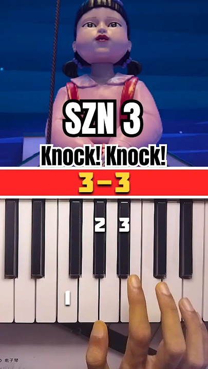 squid game season 3 Doll song Jump Rope (knock! knock!) easy piano tutorial #squidgame3#piano #short