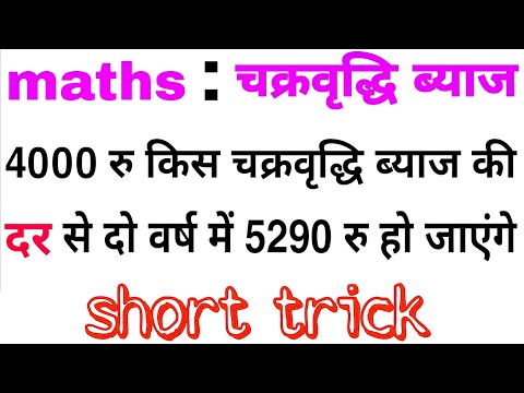 चक्रवृद्धि ब्याज दर संबंधी प्रश्न।। compound interest rate trick। and all type question for all exam