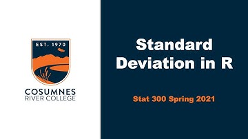 Standard Deviation in R