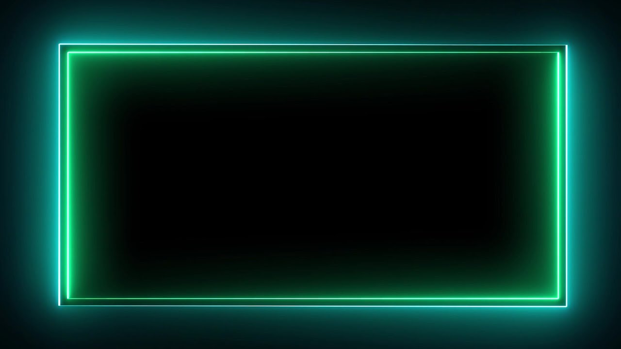 Neon light rectangular frame glowing border Neon border effect