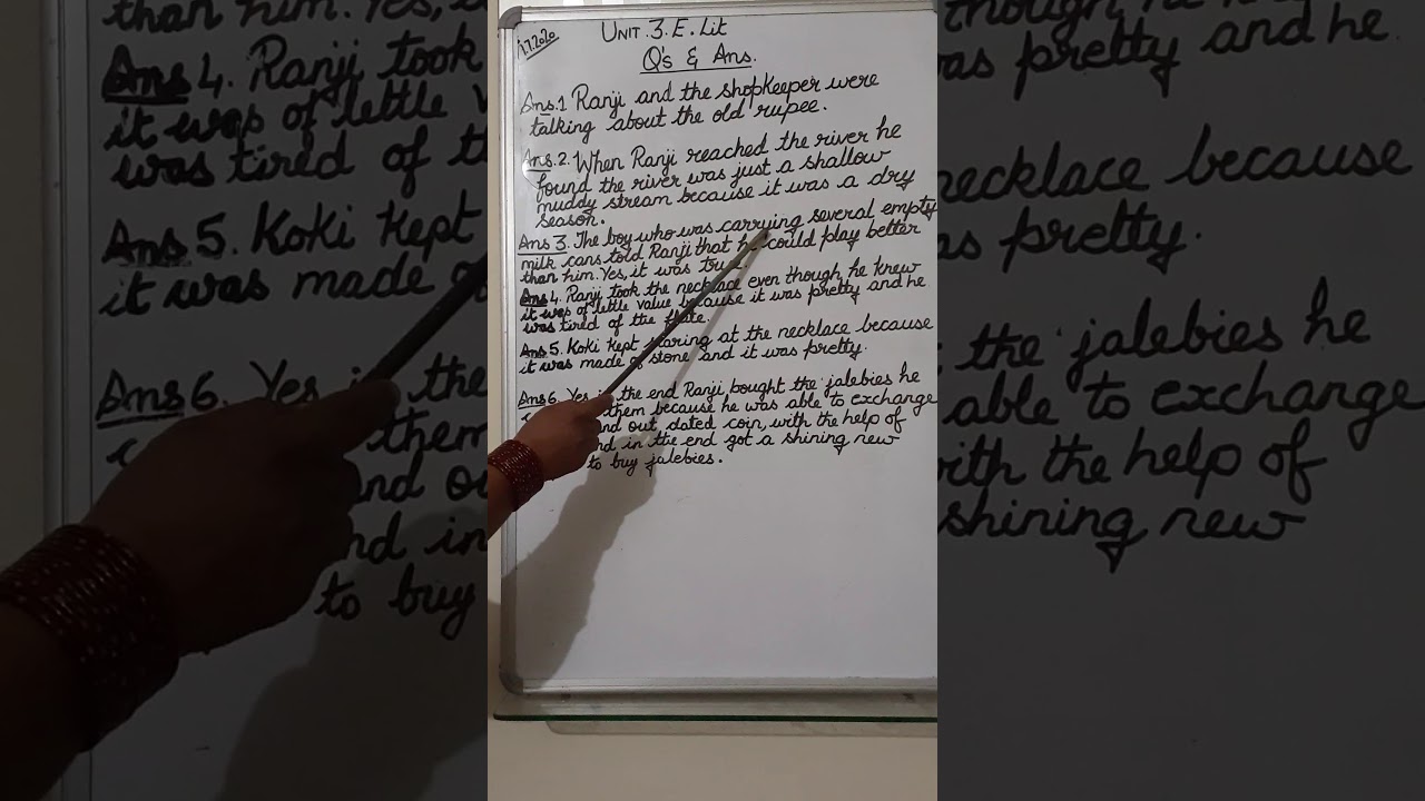 English literature Questions Answer Unit-3 