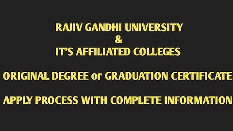 RGU & It’s Affiliated Colleges DEGREE CERTIFICATE Apply Process | GRADUATION CERTIFICATE |#gyamarmax