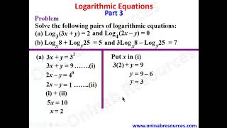 Logarithmic Equations Part 3