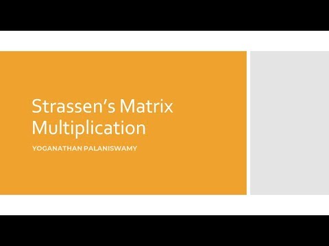 Strassen's Matrix Multiplication - Easy Visual Representation
