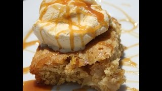 Summer Peach Blondies with Simple Caramel Sauce Recipe