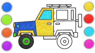 How To Draw A Jeep | drawing kaise banate hain | Easy Drawing and Coloring for Kids