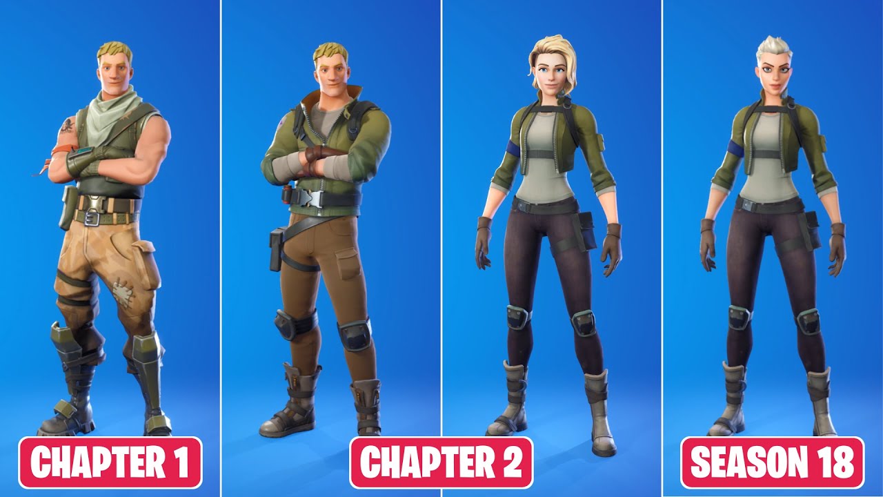 Evolution Of Fortnite Default Skins In Fortnite Chapter 1 Season 1 