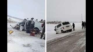 Лихач убил всех кроме бабушки!!! Ужасное ДТП в Татарском районе с участием Ниссан и Рено!!! видео
