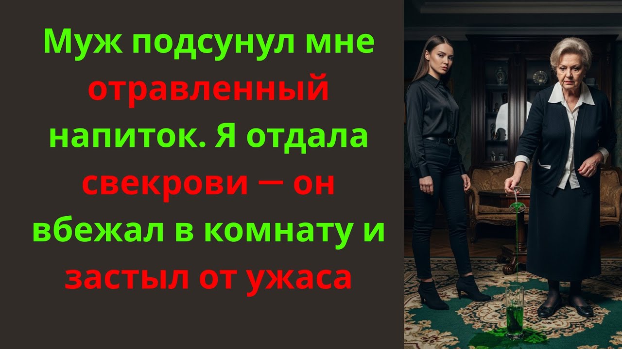 Муж подсунул мне отравленный напиток. Я отдала свекрови — он вбежал в комнату и застыл от ужаса