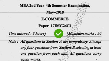 2018 Mdu MBA 4th Sem Ecommerce Question Paper