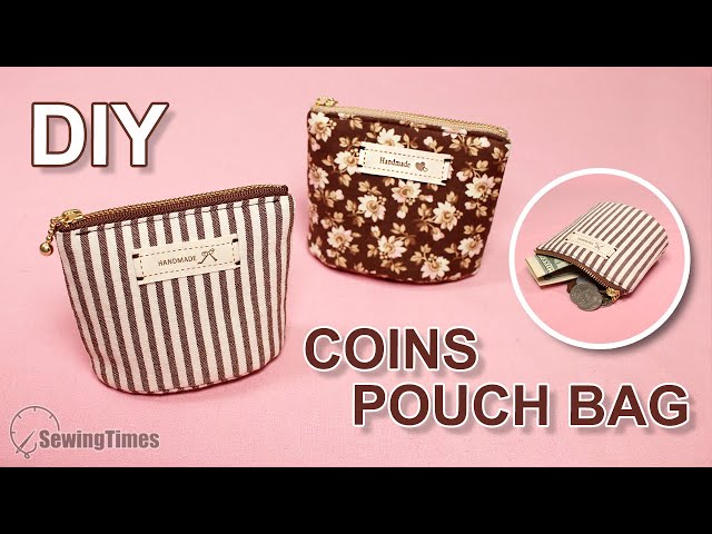 DIY ZIPPER COINS POUCH BAG | Easy Coin Purse Tutorial [sewingtimes]