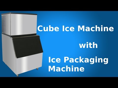 Cube ice maker with ice packaging machine - Focusun Ice Machines