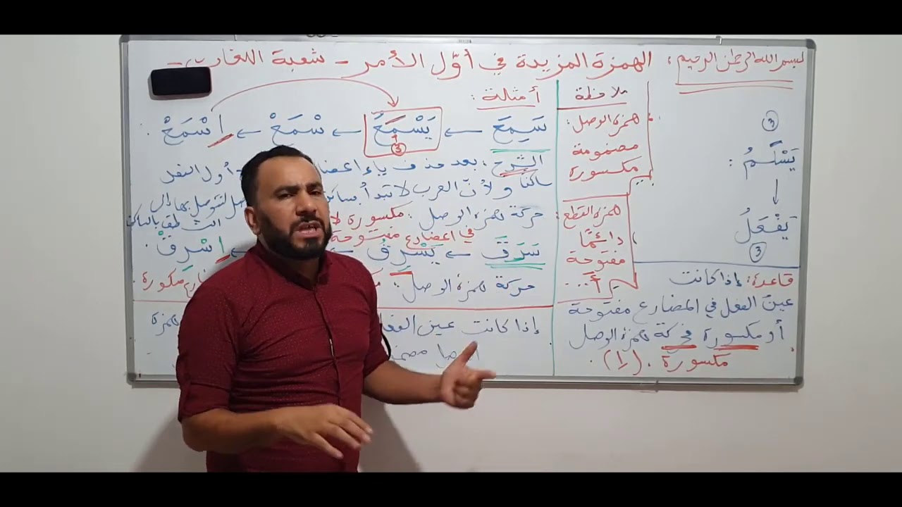 درس الهمزة المزيدة في أول الأمر ( مخصص لشعبة اللغات فقط) من تقديم الأستاذ مقدور.