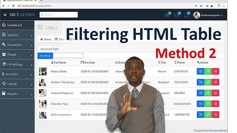Filtering HTML Table Data Using JavaScript and Thymeleaf and Spring Boot -  Method 2 (step by step)