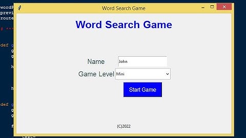 Word Search Game in Python