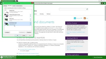 "How to use the xbox 360 kinect as a mic for pc, Windows 8.1"