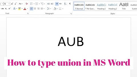 How To Insert Union Symbol In Microsoft Word | Type Union in MS Word | Union Symbol in Mathematics
