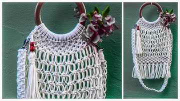 DIY HOW TO MAKE MACRAME BAG #1, BASIC KNOTS BY TNARTNCRAFTS
