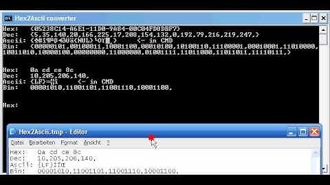 Batch converter - Hexadecimal to ascii, binary and decimal