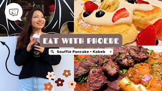 SOUFFLE PANCAKES, BEEF KABOB, ANGEL/DEVIL THEMED BUBBLE TEA | Eat With Phoebe (Ep. 6)