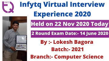 Infytq Virtual Interview Experience 2020. 22 Nov 2020 #InftyqInterview2020 #InfytqVirtualInterview