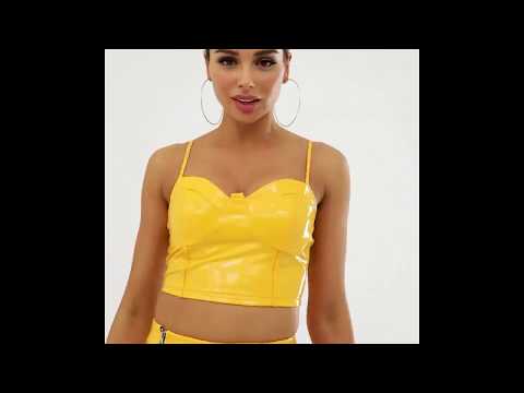Yellow vinyl skirt