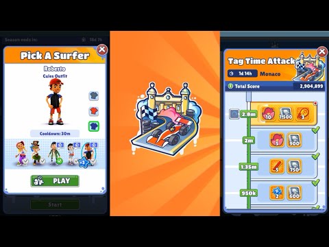 SUBWAY SURFERS TAG TIME ATTACK  TRAVELLING TO MONACO! 