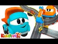 Leo the truck - A racetrack for toy cars. Cartoons for kids.