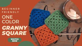 HOW TO CROCHET ONE COLOR GRANNY SQUARE- Beginner Friendly CROCHET Tutorial screenshot 4