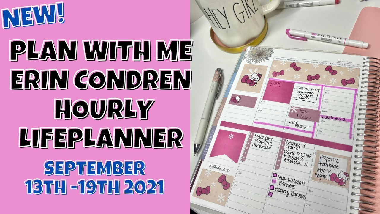 New! Plan with me & Flip through of my Work Planner | Erin Condren Hourly Planner | Flora 2021