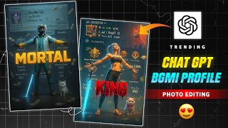 Instagram Viral Bgmi/Pubg Profile Photo Editing with Chatgpt | Bgmi Profile Photo Editing in Chatgpt