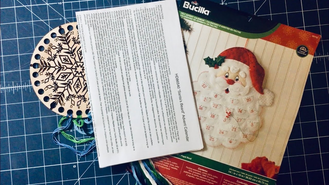 Learn to Stitch Bucilla Felt Santa Christmas Ornament 