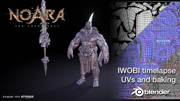Game character UVs timelapse - IWOBI shark warrior from NOARA part 3