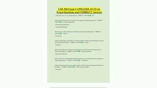CSE 360 Exam 1 UPDATED ACTUAL Exam Questions and CORRECT Answers