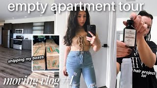 empty APARTMENT TOUR!  let the moving begin, sally beauty trip / MOVING VLOG ep 1