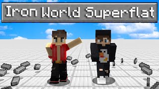 Iron World Superflat | ماين كرافت: عالم من بلوكات الايرون المسطح🔥!!(100 قولم ضد التنين)😱!!؟