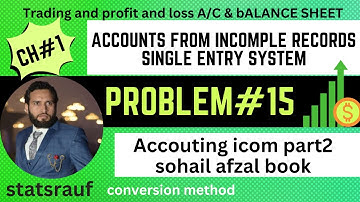 problem15 ch1 accounts from incomplete records accounting icom2 Sohail Afzal book statsrauf