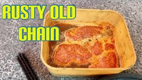 rusty 12 speed chain, vinegar, kerosene, steel brush, oil and ultrasonic for bike chain restoration