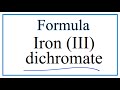 Iron III Dichromate Concepts