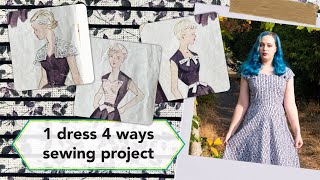 One dress 4 ways vintage sewing project | Vintage sewing project + sew with me