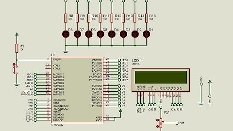 SIMULASI LCD 16 x 2 DAN LAMPU LED MENGGUNAKAN ATMEGA 32 (SOFTWARE)