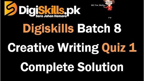 Creative Writing Quiz 1 Solution Batch 8 || Creative Writing Quiz 1 Solution 2020 || VU Learning