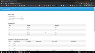 Forecasting PHP Exponential Smoothing dan Moving Average - www.firstplato.com - 2019