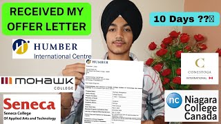 Finally received my Offer Letter || Humber College || Seneca College || Best Colleges in Canada