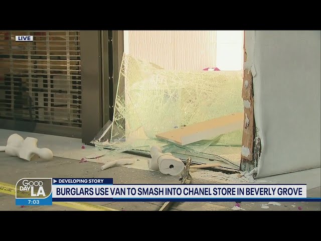 Van used to smash into Chanel store in Beverly Grove area of Los