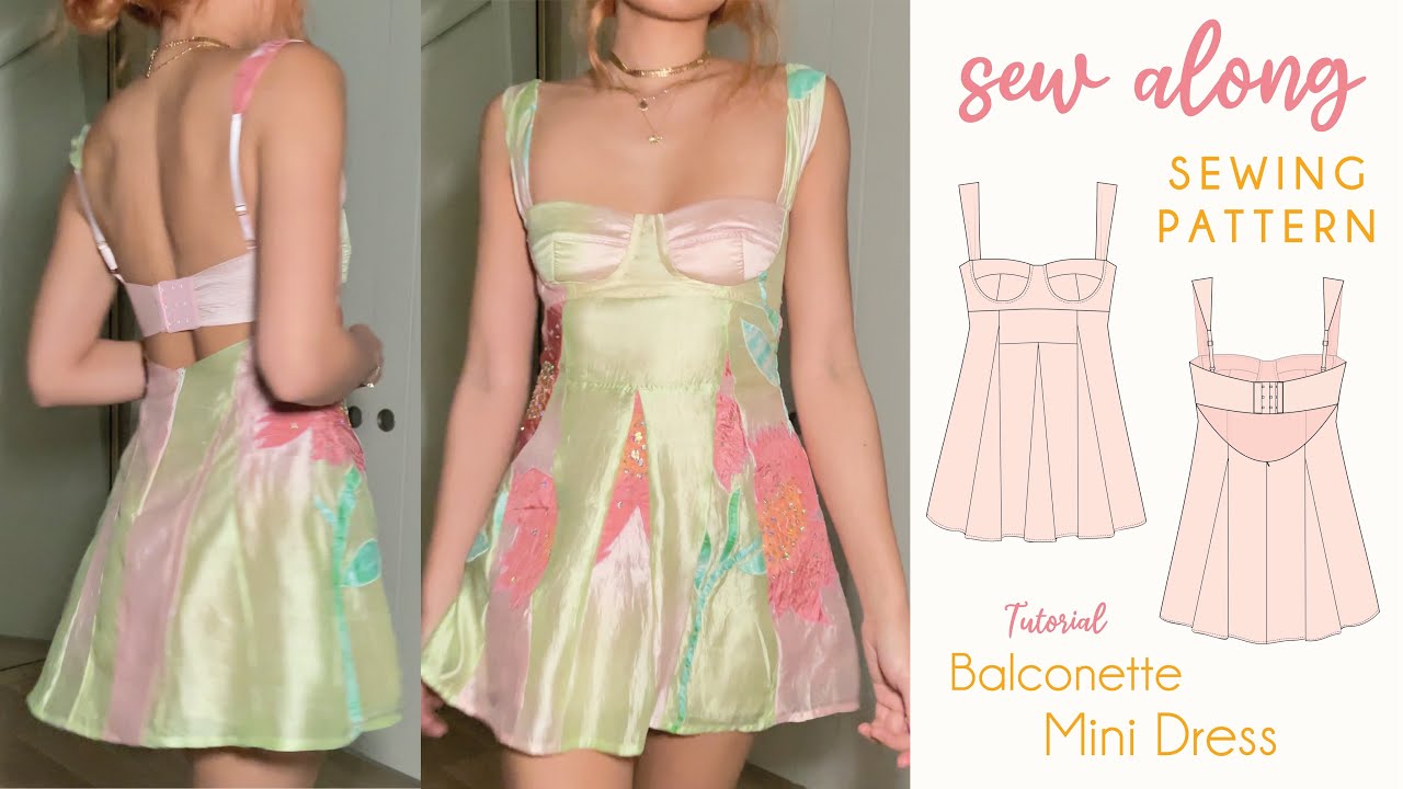 Balconette Mini Dress with Godets SEWING TUTORIAL + PATTERN