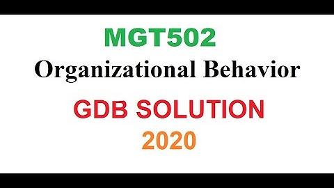 MGT502-Organizational Behavior  - GDB- Solution 2020//online accounting&finance  course
