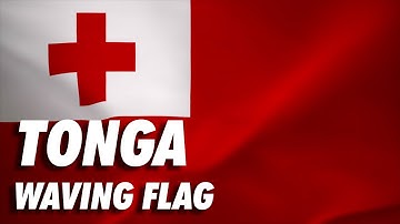 Tonga Waving Flag Free Stock Animation 4K Moving Wallpaper Background
